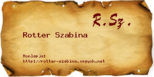 Rotter Szabina névjegykártya